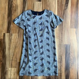 Ann Taylor Plaid Mini Eyelet Dress